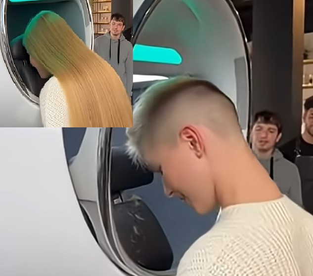 הבחורה הזאת נשארה עם שיער קצוץ תוך כמה שניות